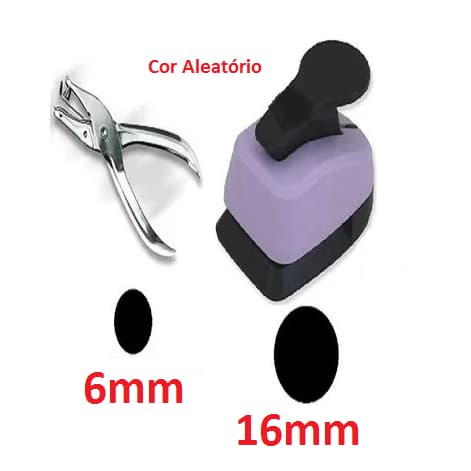Alicate Furador 6mm + Perfurador Circulo Scrapbook Eva 16mm