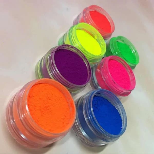 Kit Com 6 Cores Torre De Pó Neon Para Pigmentação Florescente Unhas/Rosto