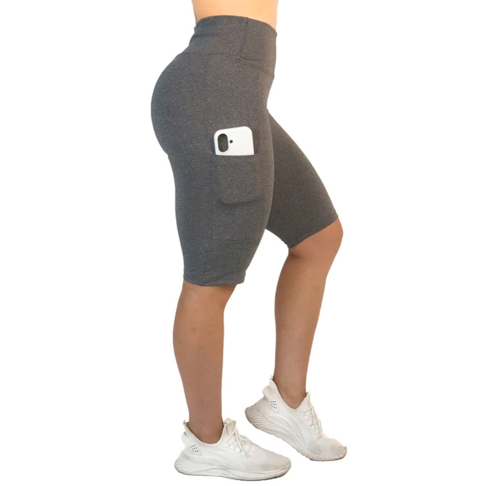 Bermuda Ciclista Com Bolso Corrida Academia Fitness Cos Alto