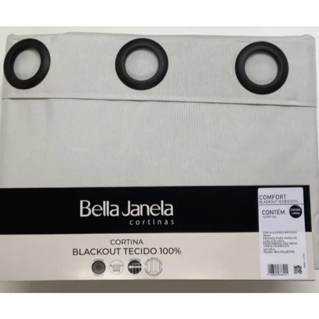 CORTINA BLACKOUT 100% TECIDO 2,60L X 1,70A CURTA COMFORT BELLA JANELA