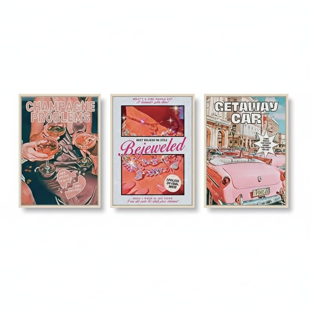 Quadro decorativo Taylor Swift impressões músicas (3 peças 40x60)