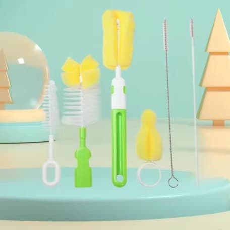Escova para Limpeza Mamadeira e Bico Bebê Mãe
