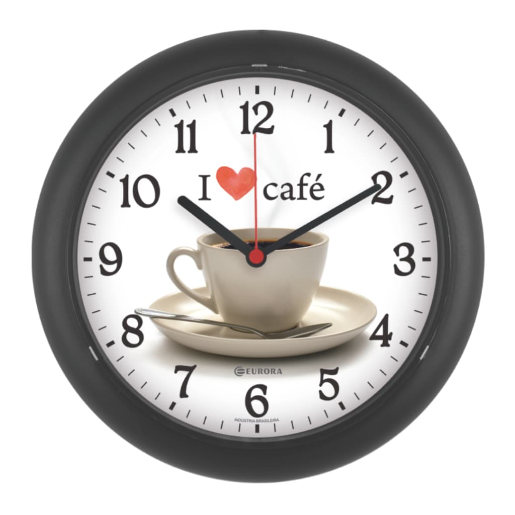 Relógio de Parede Eu Amo Café original Eurora - 6586