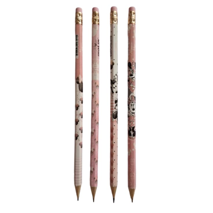 KIT COM 4 UNIDADES LAPIS PRETO HB MARCA MOLIN LINHA MINNIE