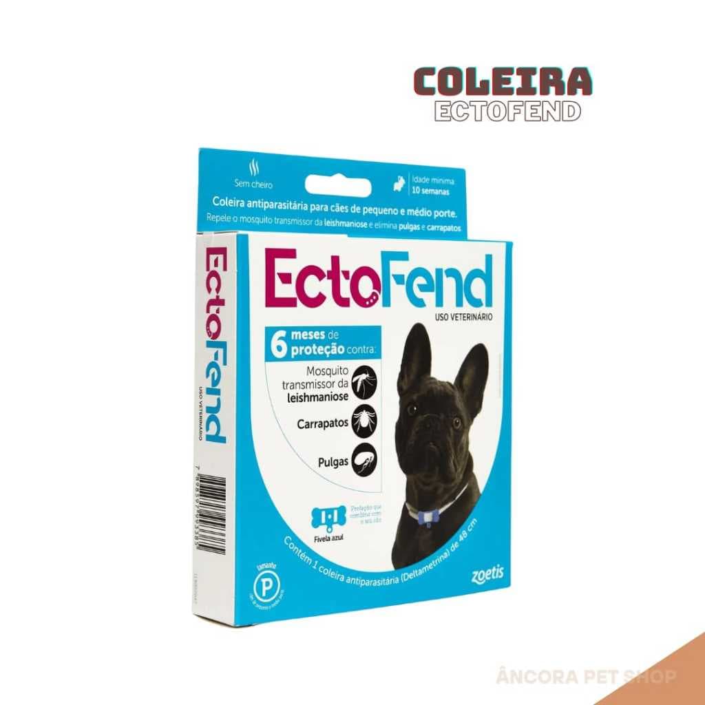 Coleira Ectofend Anti pulgas Carrapatos Cão Macho - Pequeno 48cm