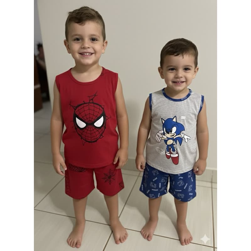 Kit 2 Unidades Pijama Infantil Regata Heróis