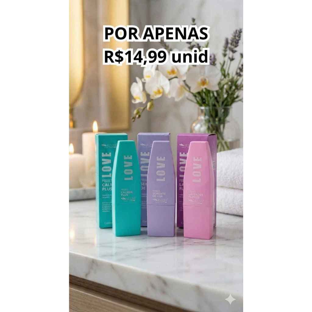 PRIMERS MAX LOVE 30ML – HIDRATANTES, CONTROLAM OLEOSIDADE, SUAVIZAM POROS, PRÉ-MAQUIAGEM PROFISSIONAL