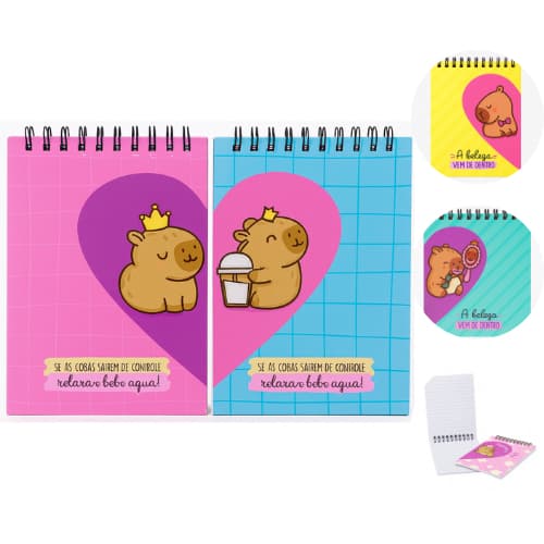Caderneta de Notas Capivara 60 FL – Compacta e Criativa Bloco de notas