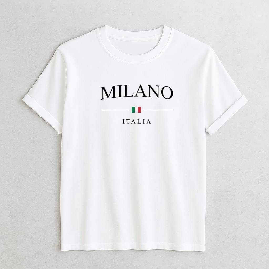 Camiseta Slim Masculina Milano Itália Moderna Casual Algodão Premium