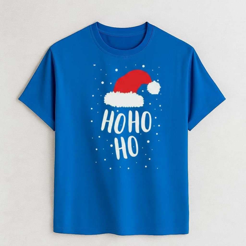 Camiseta Slim Natalina Ho Ho Ho Unissex Natal 100% Algodão Premium Fio 30.1