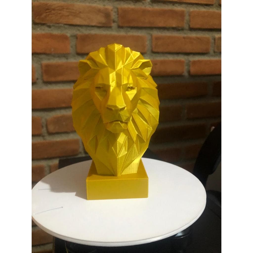 Estátua Leão Low Poly - Impressão 3D Miniatura para Decoração