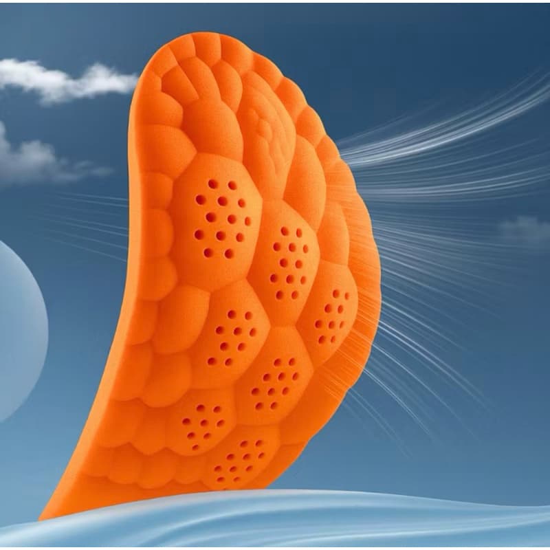 Palmilha ortopédica com bolhas 4D em gel PU anatômica confortável, coturnos, tênis e outros tipos de sapatos