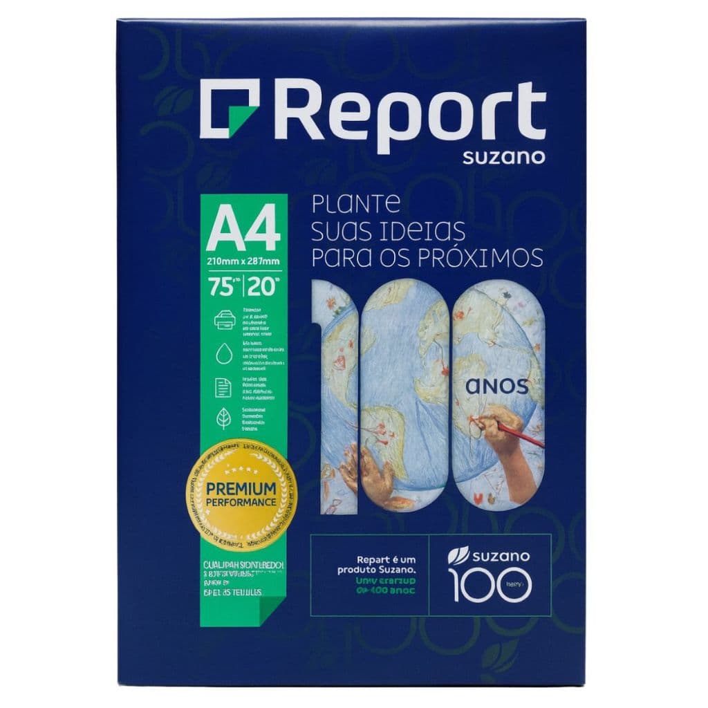 Papel A4 Sulfite Premium 75g 500 Folhas Report Cor Branco  01 resma