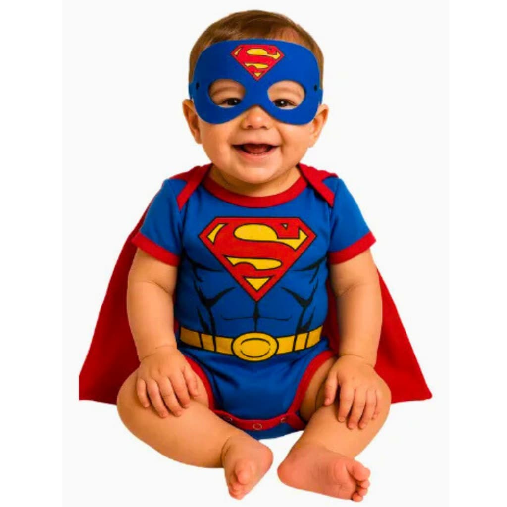 Body mesversário bebê menino Super Homem