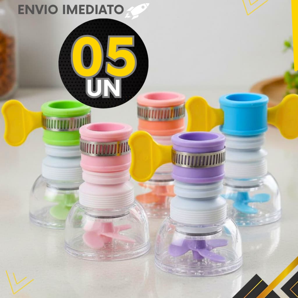 Kits 5, 4, 2 E 1 un - Bico Extensor De Torneira Color Rotação 360 Graus Retrátil Chuveirinho