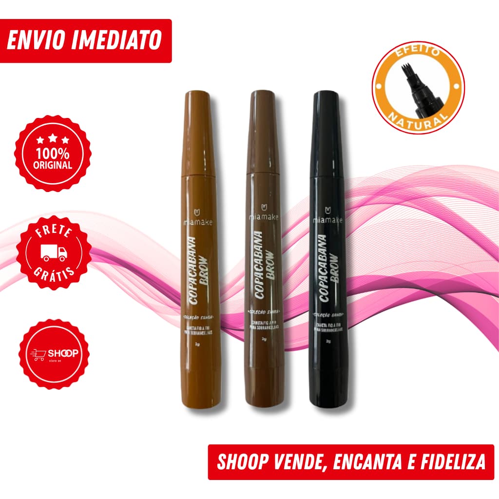 Caneta Fio a Fio Sobrancelhas Copacabana Brow Mia Make – Efeito Natural | Alta Precisão