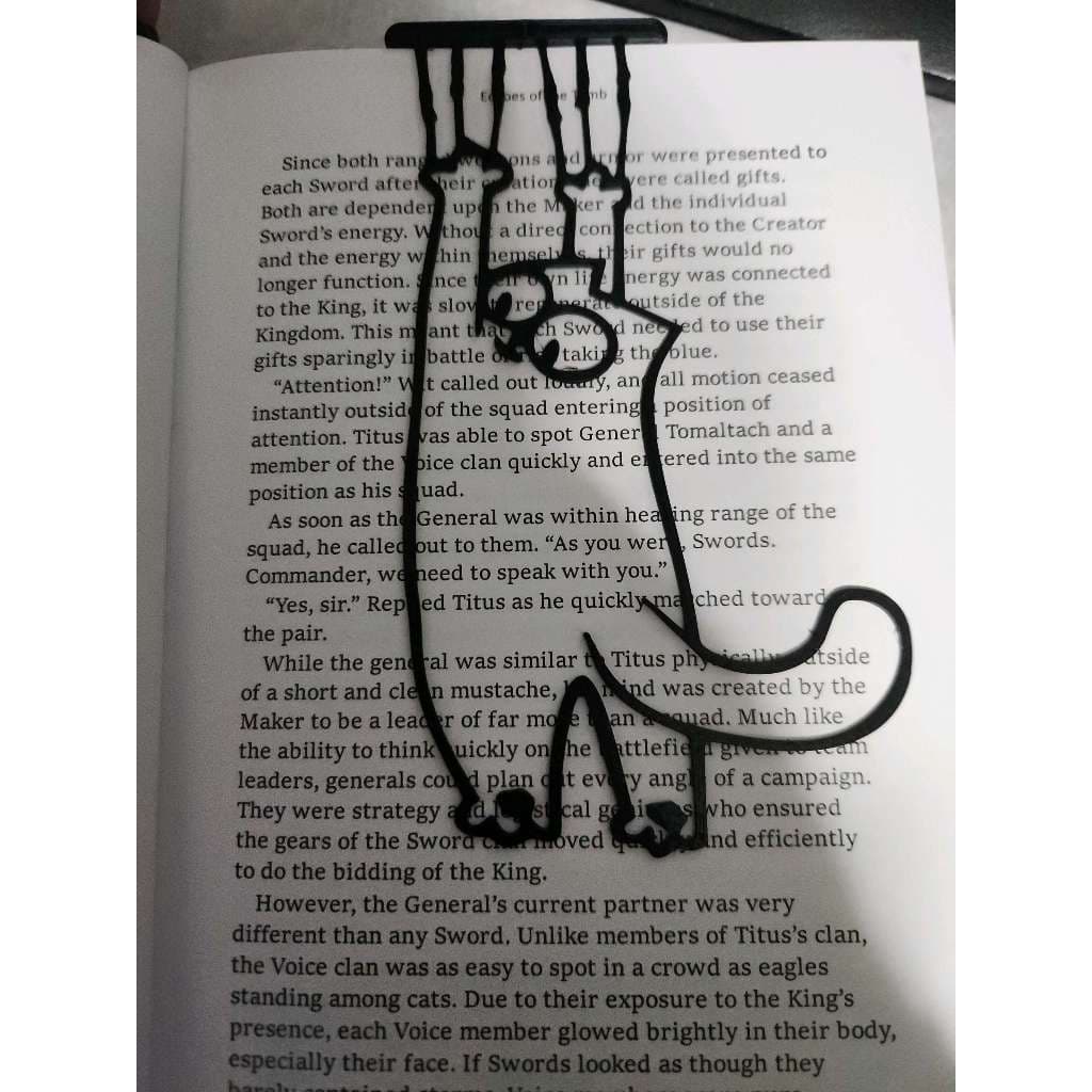 Marcador Páginas Livro Gato Pendurado–Fofo, Criativo e Divertido deixe suas leituras mais animadas