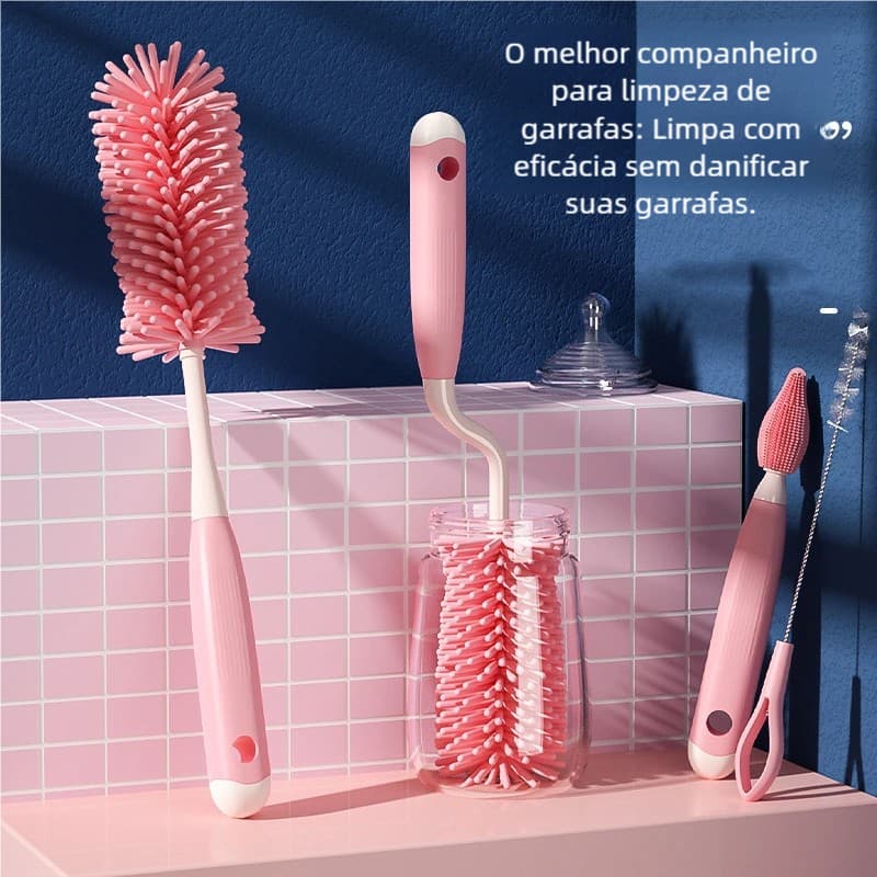 Escova de mamadeira de silicone, escova pequena de 360 graus, ferramenta de limpeza, kit de ferramentas de limpeza.