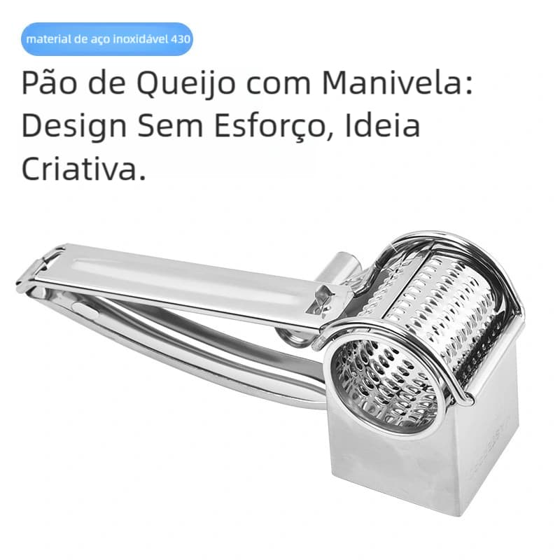 Ralador de Queijos e Alimentos - Triturador Multiuso de Aço Inox