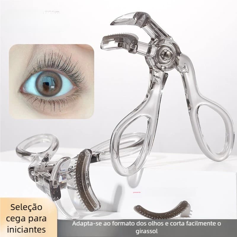 Ferramenta de Maquiagem Curvador de Cílios - Transparente, Ideal para Extensão Rápida