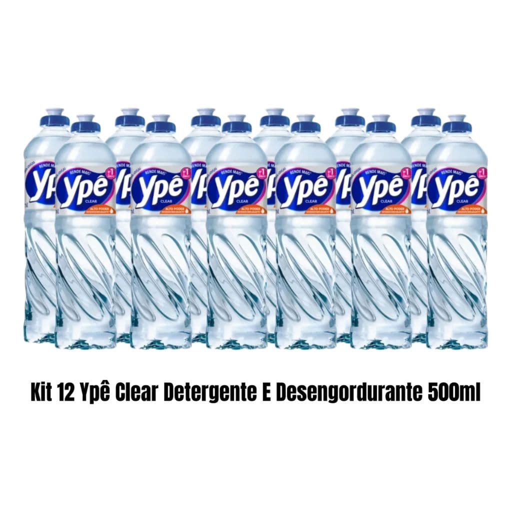 Kit 12 Ypê Clear Detergente E Desengordurante 500ml