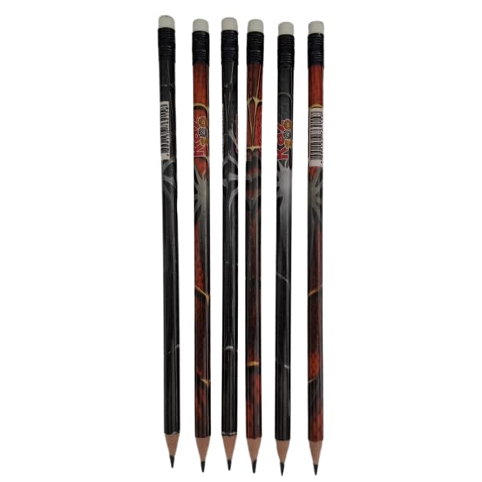 KIT COM 6 UNIDADES LAPIS PRETO HB MARCA KAZ HOMEM ARANHA