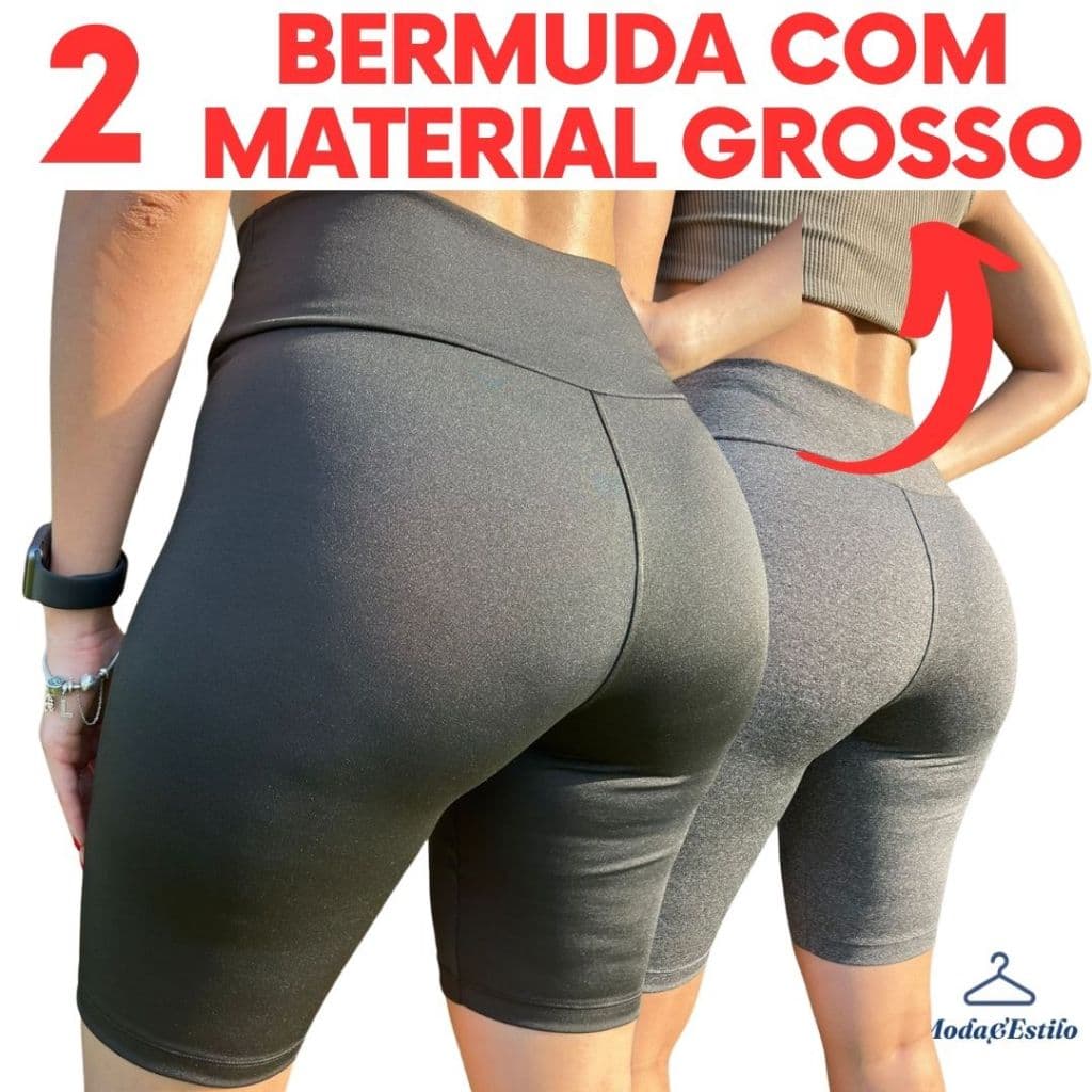 2 Bermuda Feminina Ate o joelho Short Fitness Ciclista Academia Suplex Caminhada Plus Size