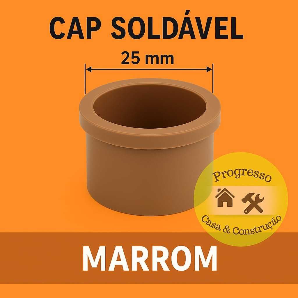 Caps PVC Marrom 3/4 Krona – Kit com 2 / 3 / 5 / 10 Unidades Soldável