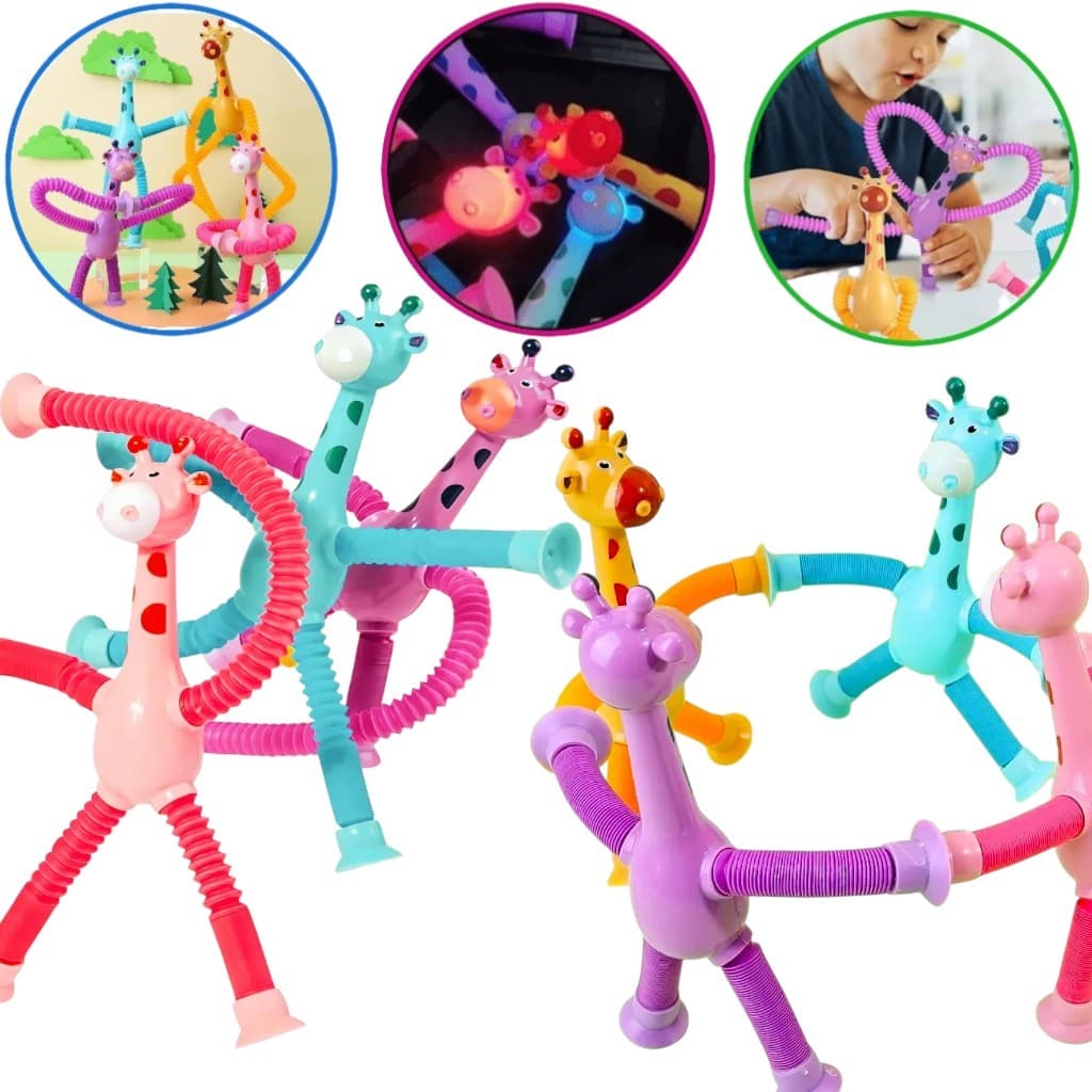 10 Girafa Sensorial Tubo Estica Led Infantil Bebê Didátido