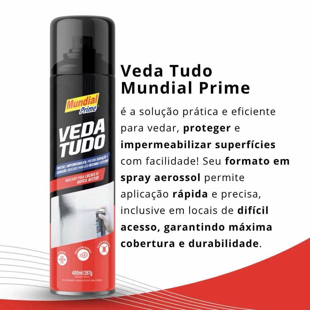 Spray Veda Tudo Borracha Líquida Impermeabilizante - Mundial Prime