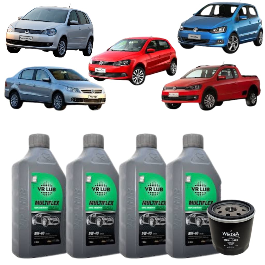 KIT Revisão troca de oleo 4 lts 5w40 + 1 Filtro de Oleo EA111 GOL, VOYAGE, POLO, FOX, SAVEIRO