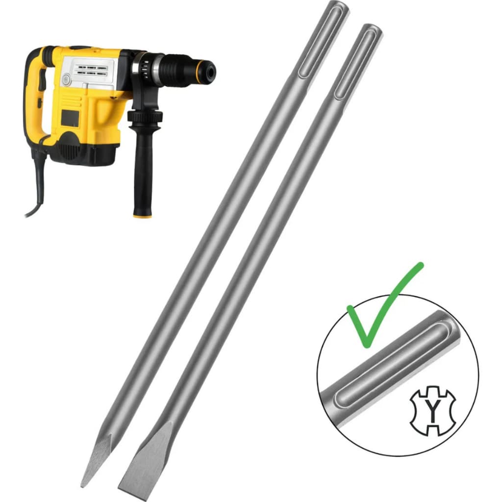 Kit Ponteiro + Talhadeira Formão Demolidor De Impacto Sds Max Compatível Com Todas As Marcas Com Encaixe Sds Max 400mm