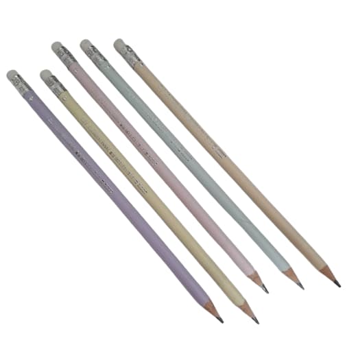 KIT COM 5 UNIDADES LAPIS PRETO HB MARCA BRW TOM PASTEL