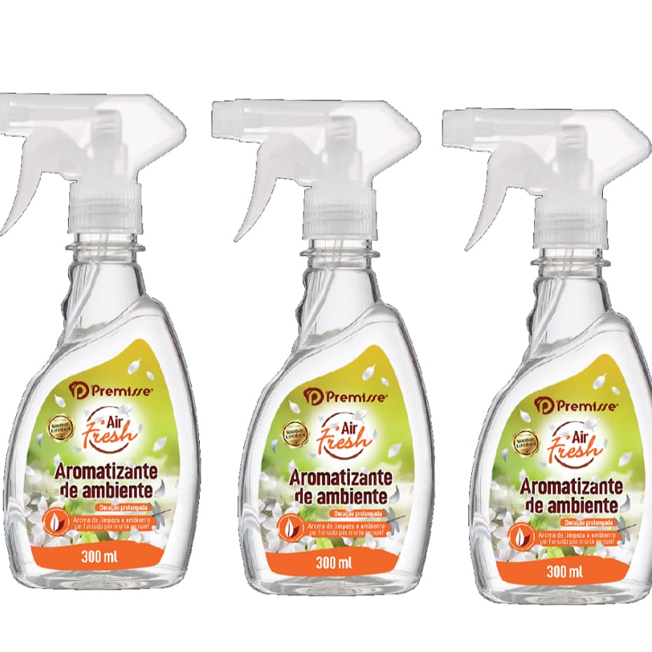 Aromatizador de Ambiente Air Fresh Premisse 300ml Kit 3 Unid Aromatizante Perfumado Conforto ambiental