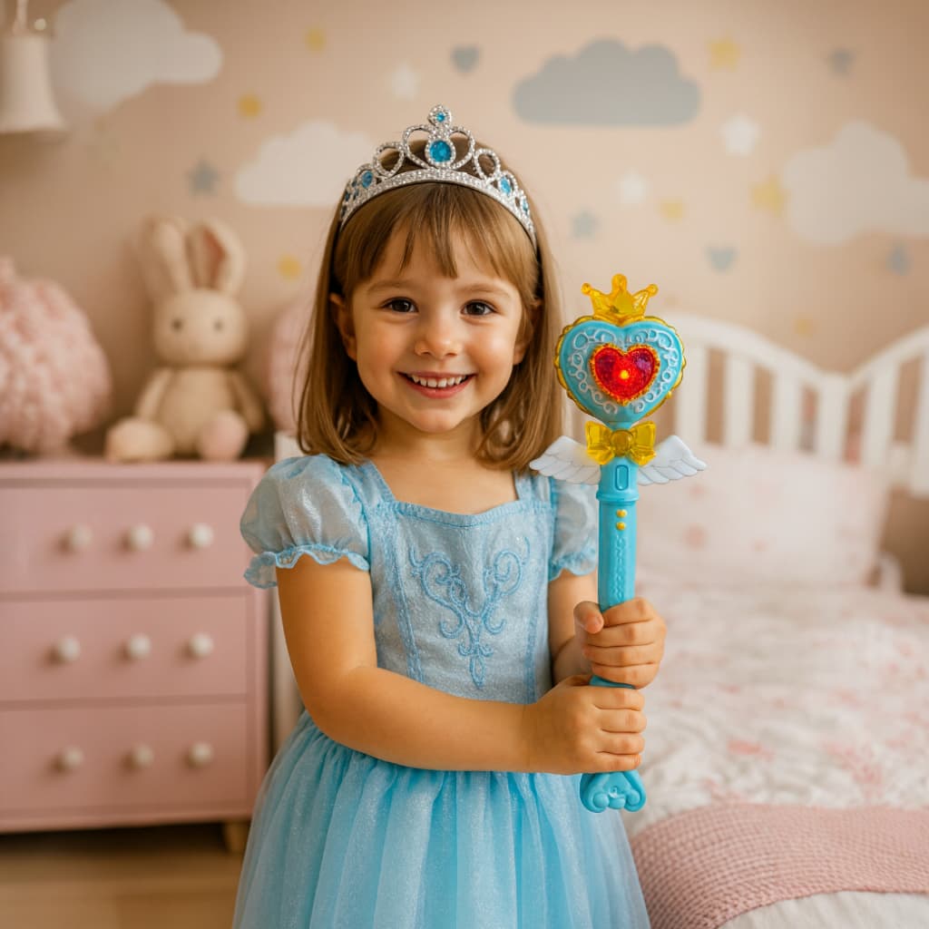 Varinha Mágica Infantil com Luz e Som Brinquedo de Fada ou Princesa para meninas 3+ Anos
