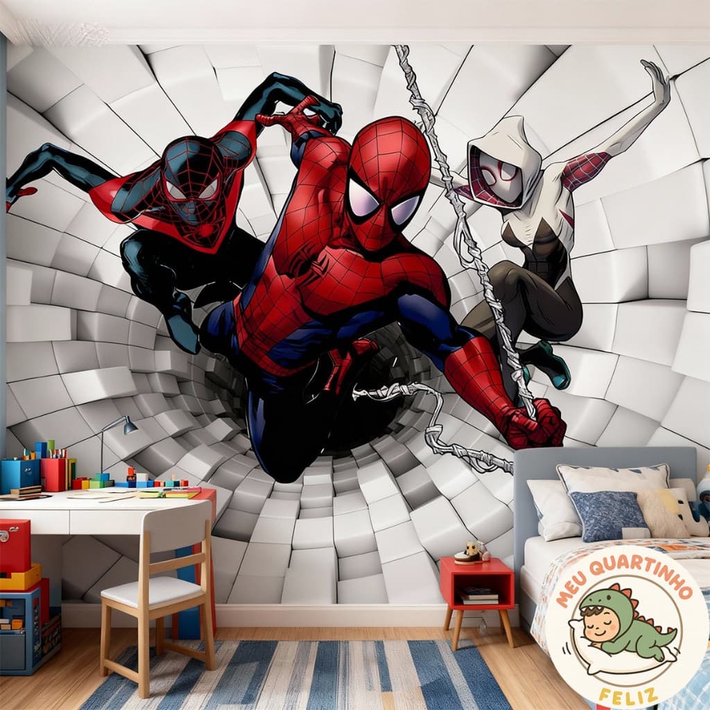 Papel de Parede Adesivo Spiderman Homem Aranha com todos Personalizado M² PAREDE TODA