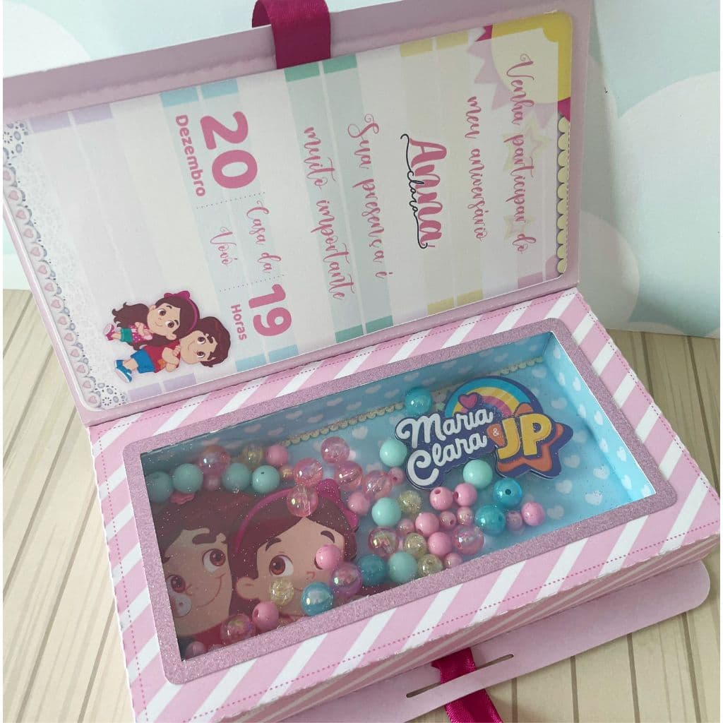 ✨ Convite Personalizado Luxo - Maria Clara e JP - Papelaria Personalizada - Lembrancinha de Festa