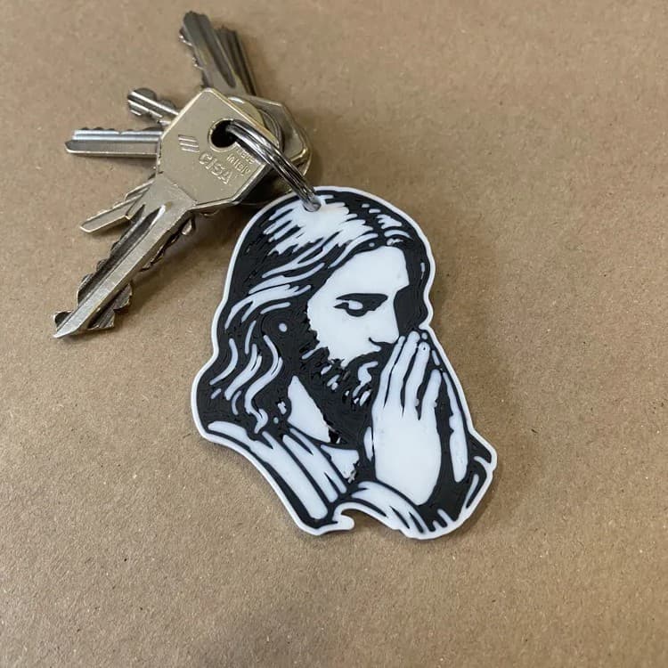 Chaveiro Religioso Cristão | Jesus e Nossa Senhora | Impressão 3D PLA | Fé, Proteção e Devoção | Jesus e Maria