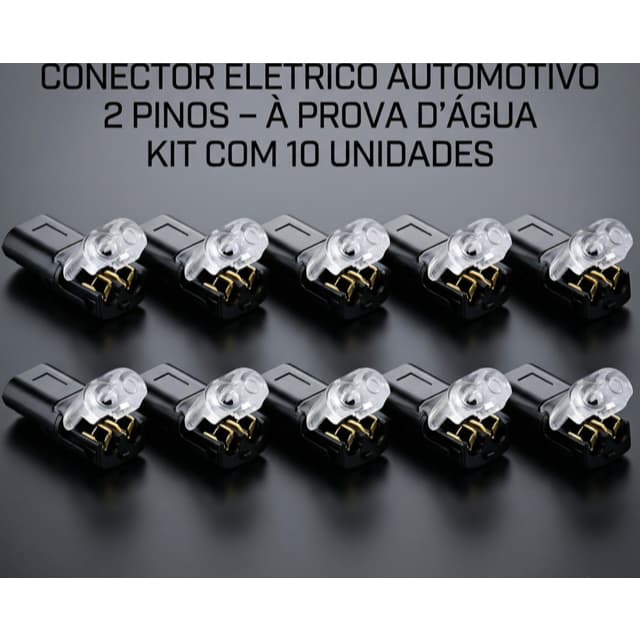 Conector Elétrico 2 Pinos à Prova d’Água | Automotivo | Chicote Elétrico | Terminal de Fio | Peça Nova