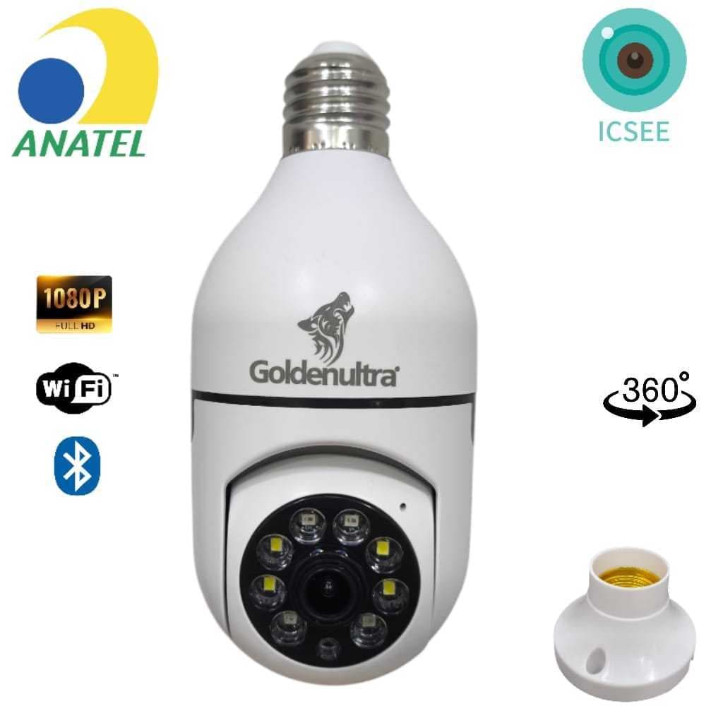 Câmeras De Segurança Lâmpada Sem Fio Wi-fi IP 360°  Visão Nortuna Com Alto-Falante e Microfone