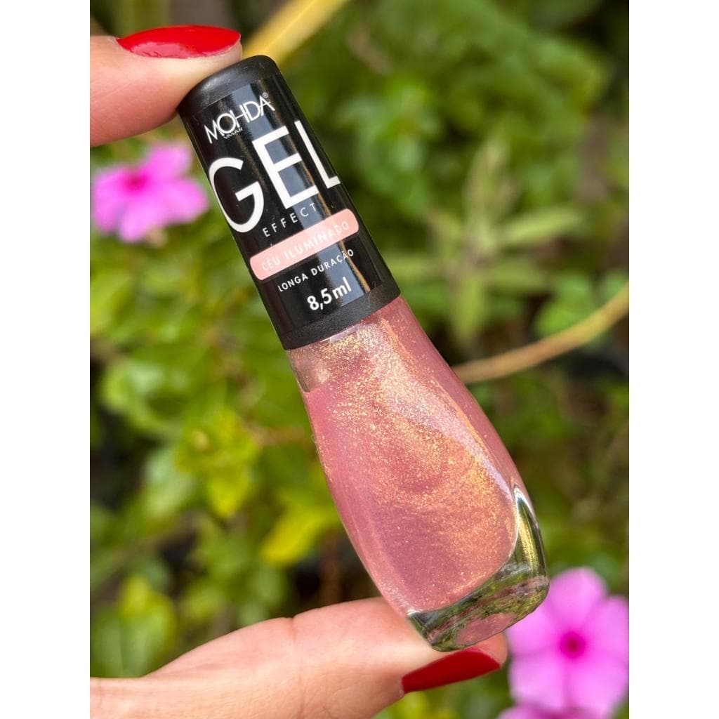 Esmaltes de efeito Mohda rosa dourado CÉU ILUMINADO 8,5ml