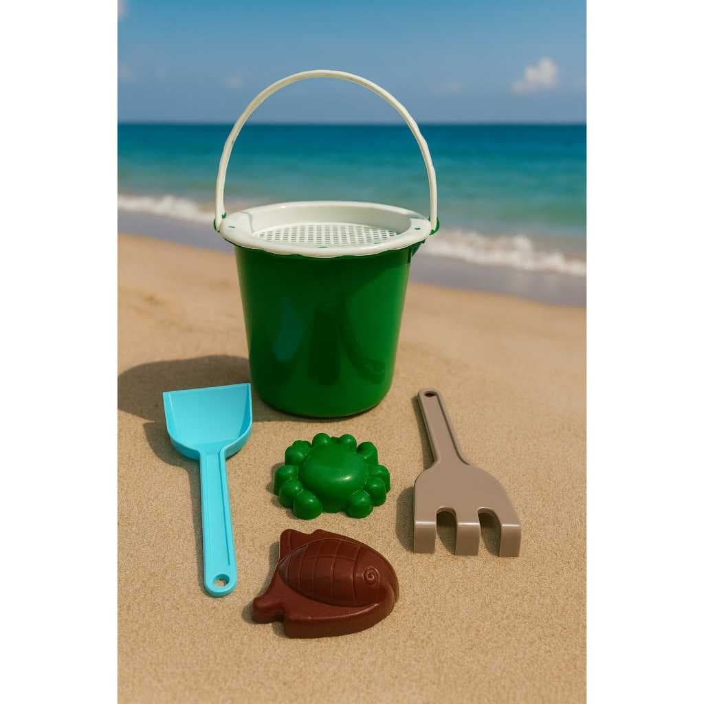 Kit 10 Baldinhos de praia c/peneira 2 formas de bichinhos 1 pá 1 rastelo, brinquedo/lembrancinha/aniversario/brinde