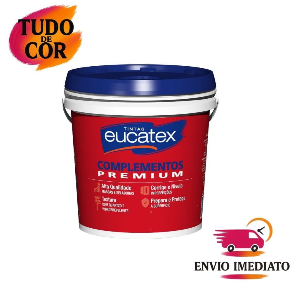 Massa Acrílica Premium Eucatex 5,8 kg, Massa Acrílica para Paredes Tetos Secagem Rápida Fácil Lixar