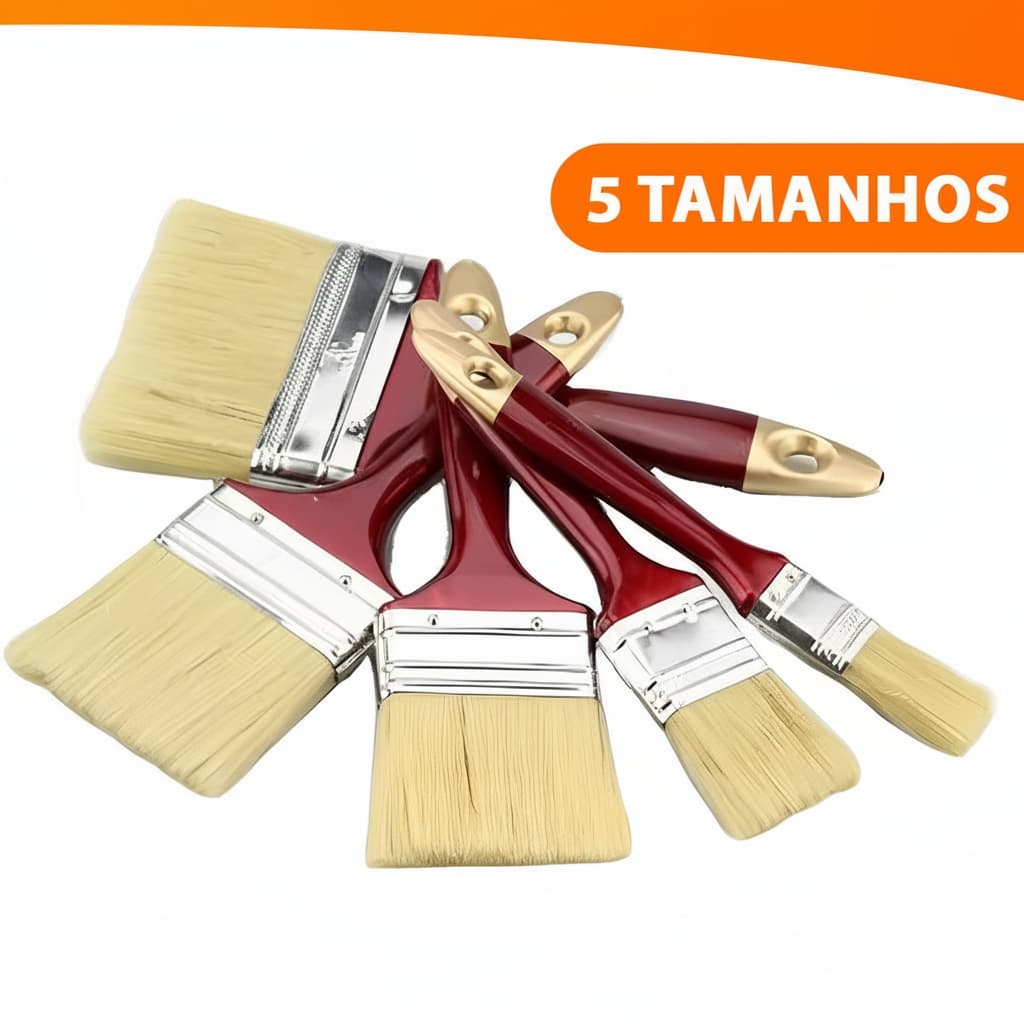 5 Pincéis Trincha Para Construção Multiuso Pintura Tamanhos Mais Usado