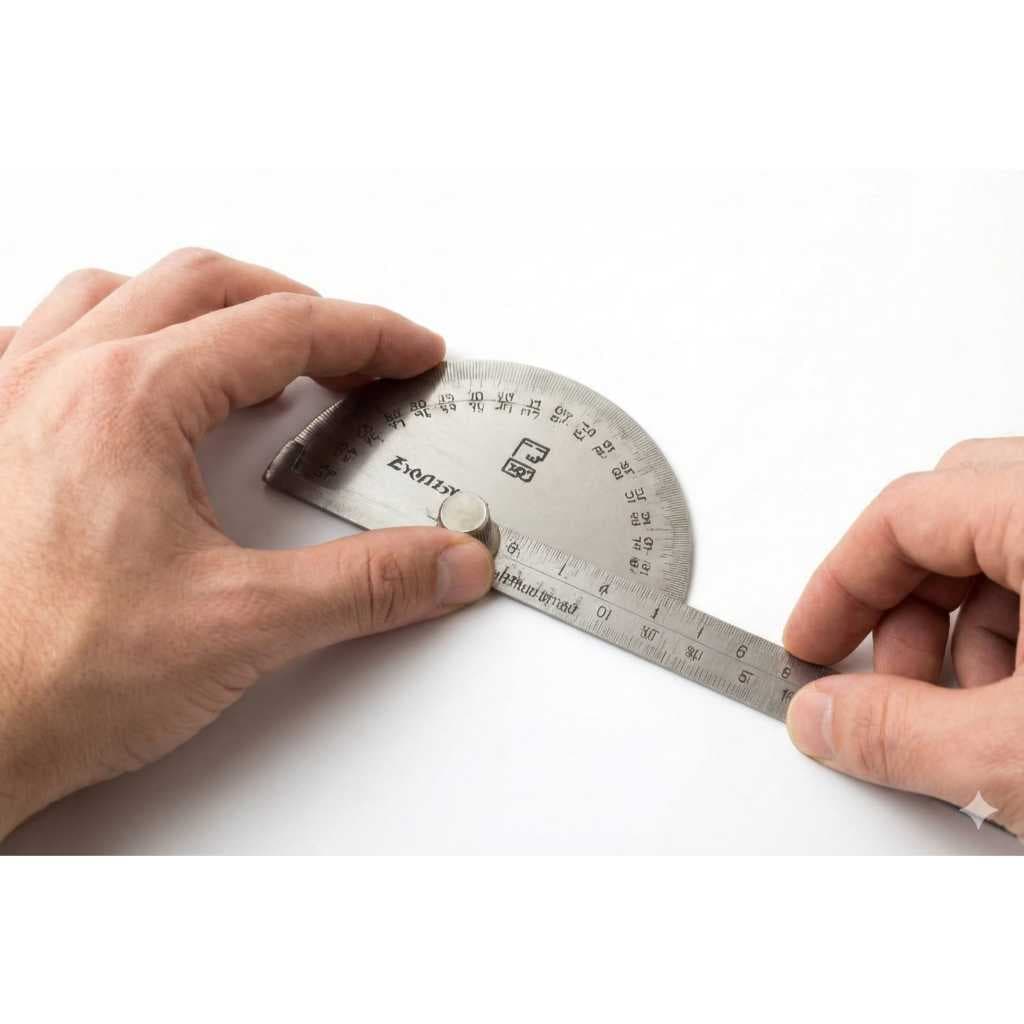 TRANSFERIDOR DE GRAU 0 A 180° AÇO INOX MEIA LUA 14CM