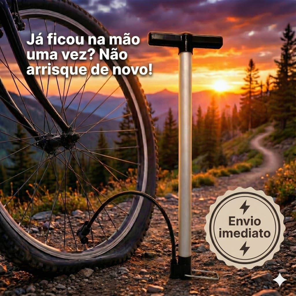 Bomba de Ar De Pé Bicicleta Bike Alumínio Veloforce Leve e Resistente