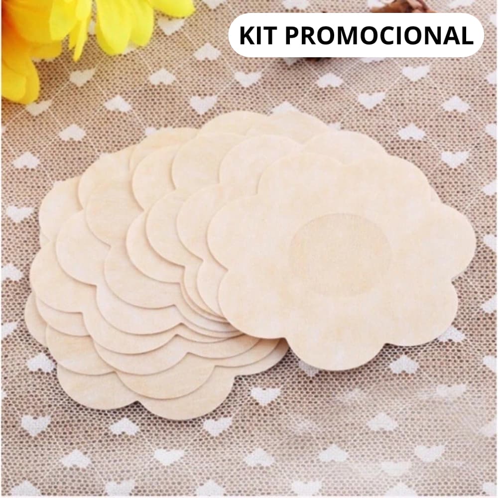 Kit Tapa Seios Invisível Adesivo Protetor com 7,5cm de Diâmetro para Tampar Mamilos Aureola