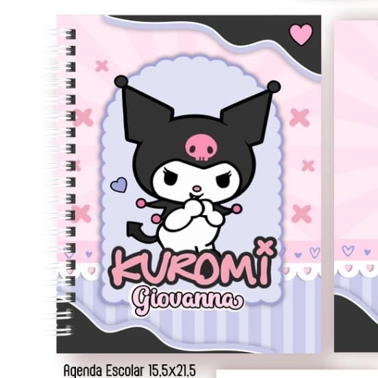 Agenda Escolar personalizado KUROMI 2 com nome - ESCOLHER CAPA