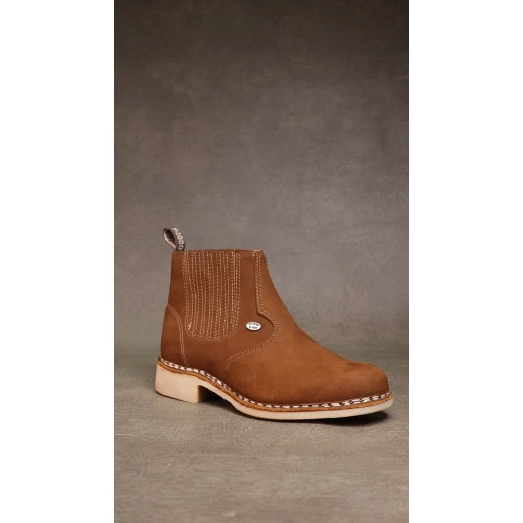 Bota Botina Masculino Texana Vira Francesa Rodeio Montaria Bico Redondo