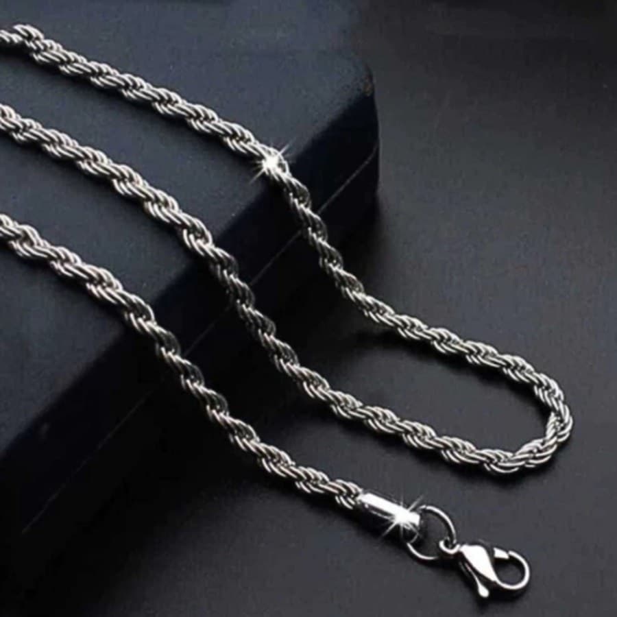 Colar Corrente Cordão Baiano Aço Inox 316L Cor Dourado/Prata Fecho Lagosta Estiloso Anti-alérgico